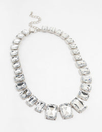 Diamante Rhodium Short Necklace - link has visual effect only