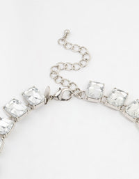 Diamante Rhodium Short Necklace - link has visual effect only