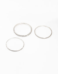 Diamante Rhodium Bangles 3-Pack - link has visual effect only