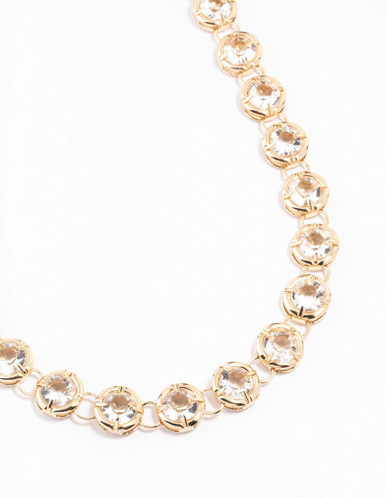 Gold Diamante Statement Necklace