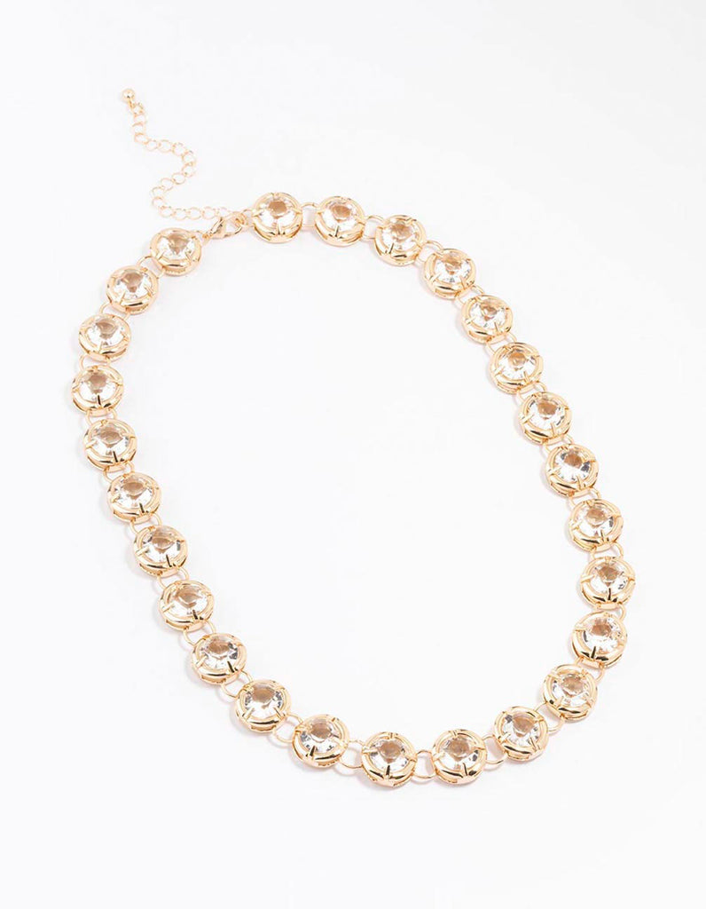 Gold Diamante Statement Necklace