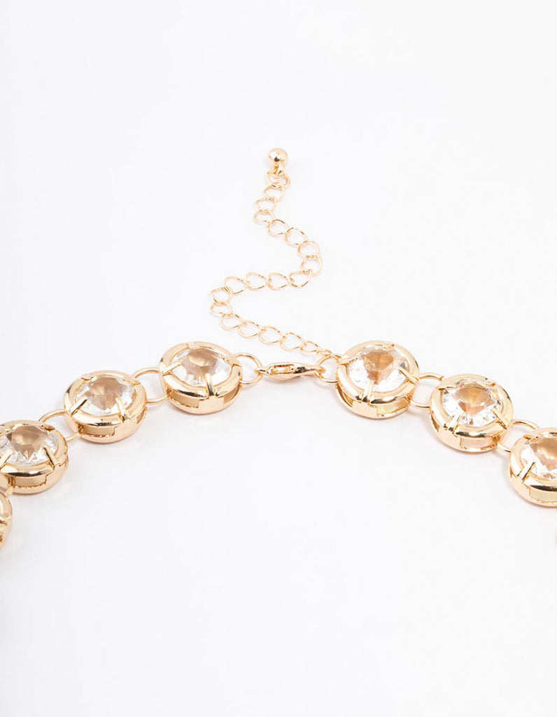 Gold Diamante Statement Necklace