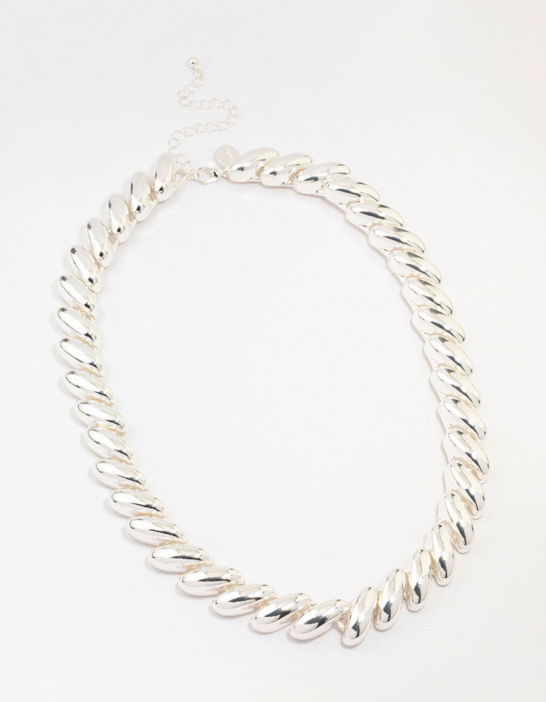 Silver Chunky Short Necklace