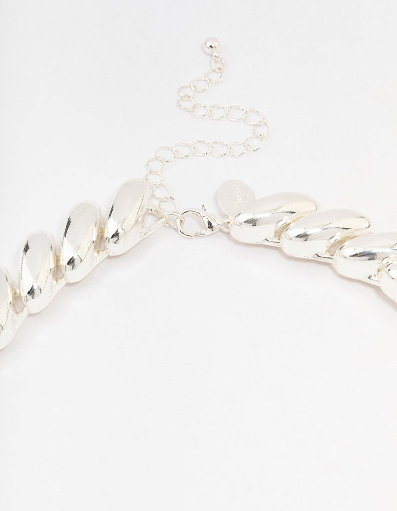 Silver Chunky Short Necklace