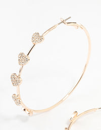 Rose Gold Heart Hoop Earrings - link has visual effect only