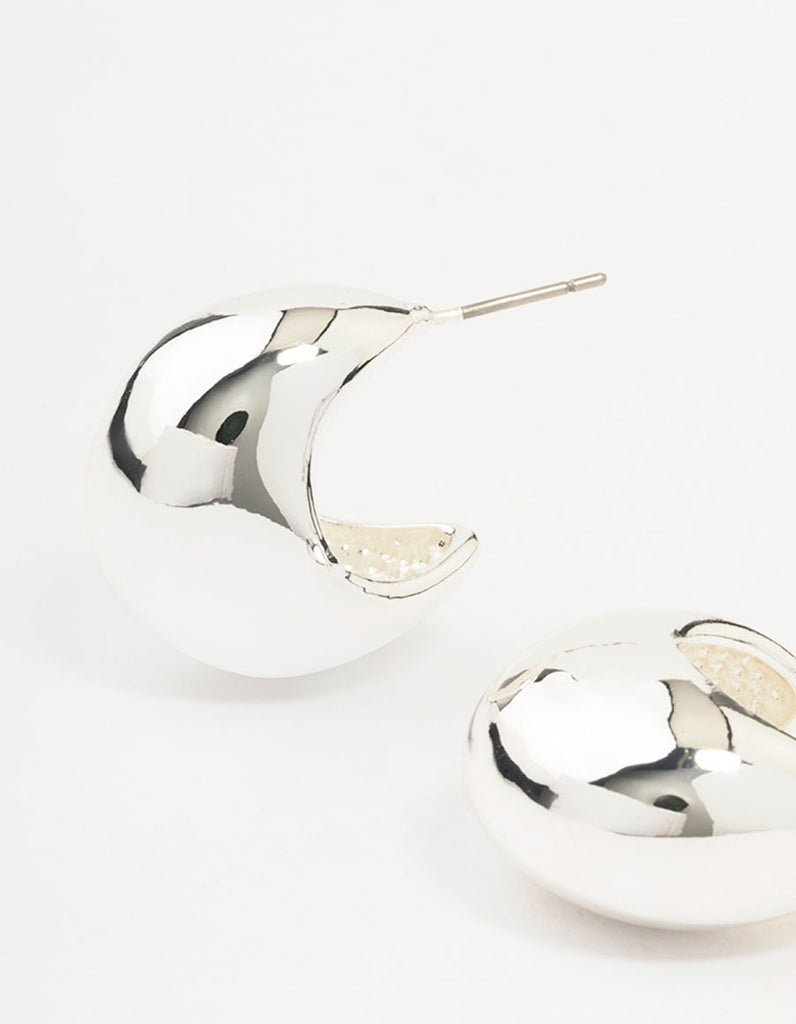 Silver Plated Chunky Hoop Earrings