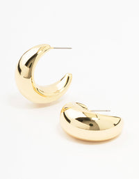 Gold Plated Extra Large Thick Hoop Earrings - link has visual effect only