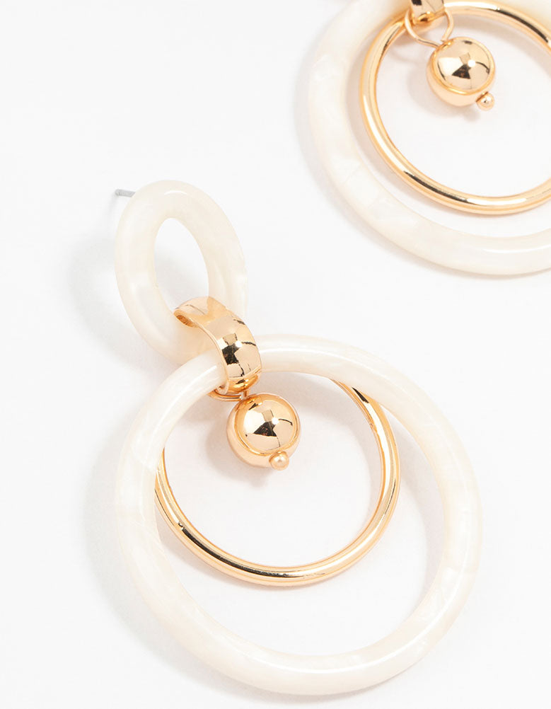 Gold Plated Opulent Circle Drop Earrings