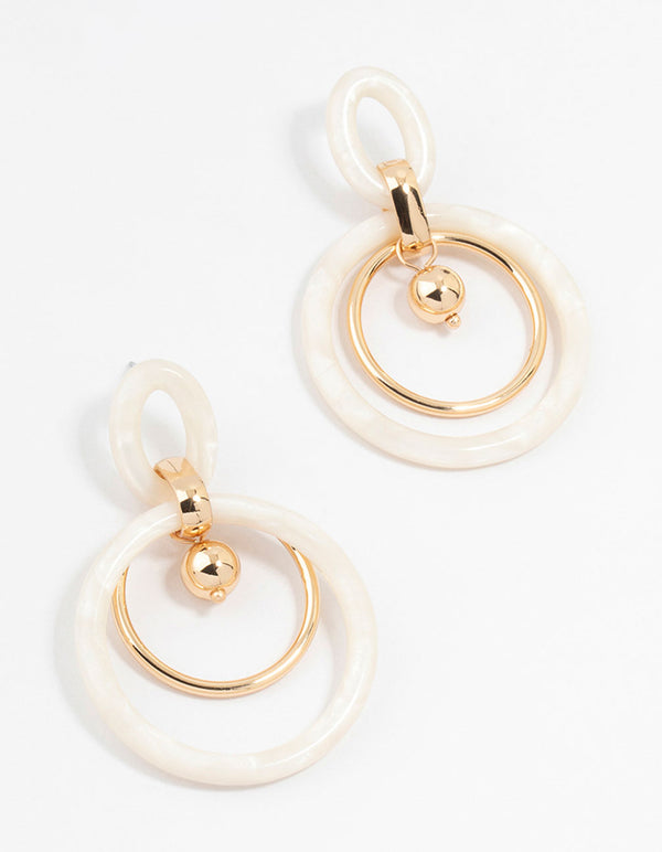 Gold Plated Opulent Circle Drop Earrings