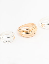 Mixed Metals Band Rings 4-Pack - link has visual effect only