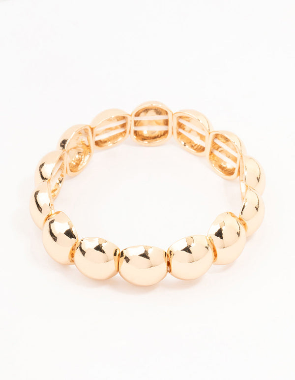 Gold Bauble Puff Stretch Bracelet