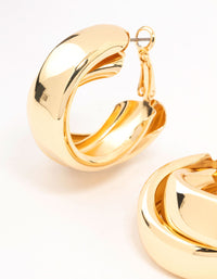 Gold Double Layered Hoop Earrings - link has visual effect only