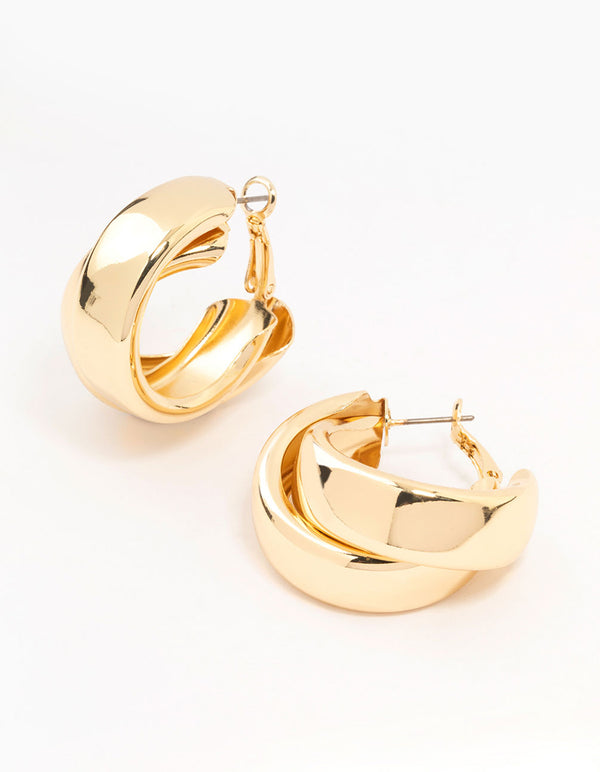 Gold Double Layered Hoop Earrings