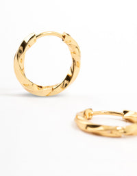 Gold Plated Stainless Steel Twisted Hoop Earrings - link has visual effect only