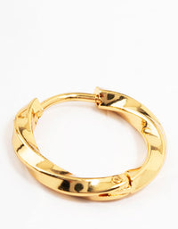 Gold Plated Stainless Steel Twisted Hoop Earrings - link has visual effect only