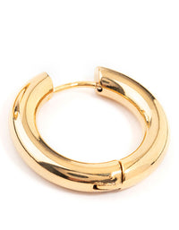 Gold Plated Stainless Steel Thick Clicker Hoop Earrings 22 MM - link has visual effect only