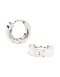 Stainless Steel Wide Huggie Earrings - link has visual effect only