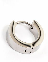 Stainless Steel Wide Huggie Earrings - link has visual effect only