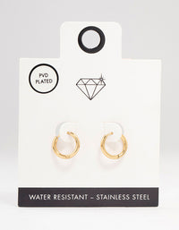 Gold Plated Stainless Steel Core Clicker Earrings 14 MM - link has visual effect only