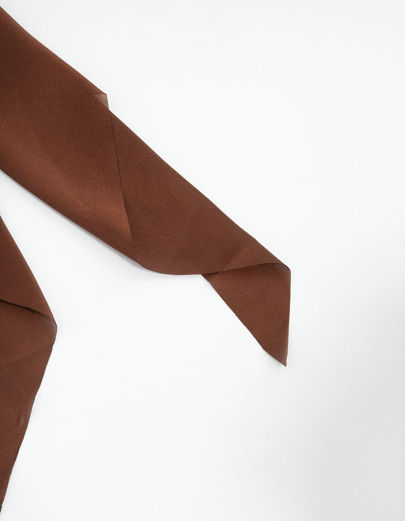 Brown Fabric Drop Bow Clip