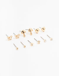 Kids Gold Butterfly Stud Earrings 6-Pack - link has visual effect only