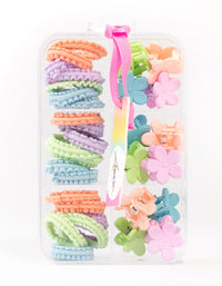 Kids Mixed Pastel Hair Ties & Clips Pack - link has visual effect only