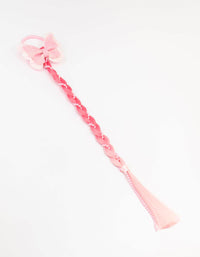 Kids Mixed Pink Braided Faux Hair Pearl Clip - link has visual effect only