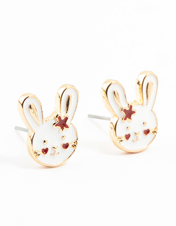 Gold Bunny Stud Earrings