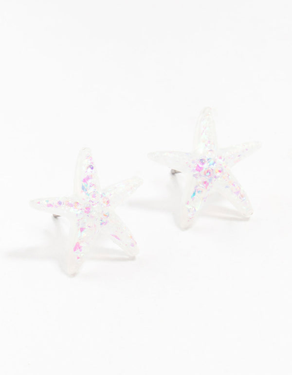 Acrylic Starfish Stud Earrings