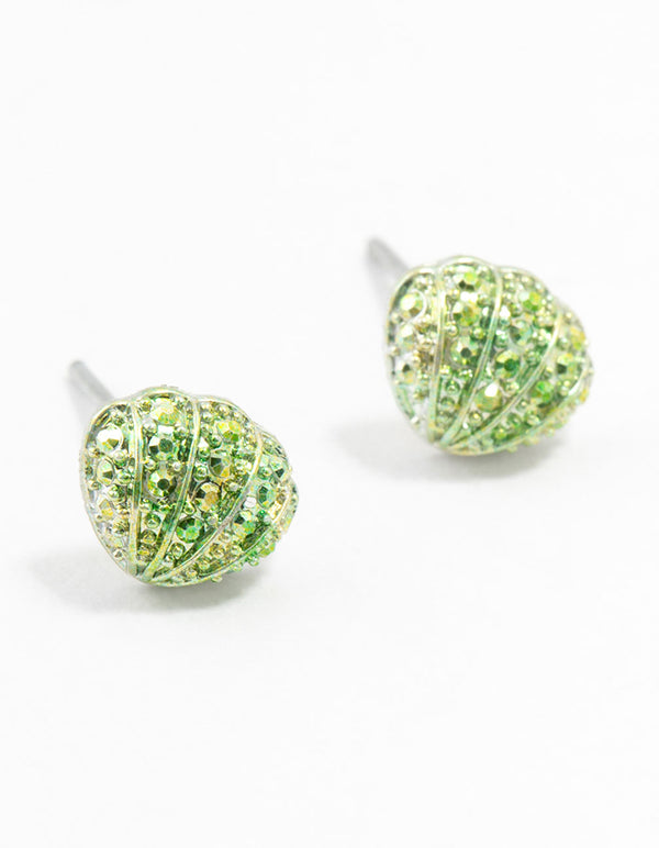 Coated Clam Shell Stud Earrings