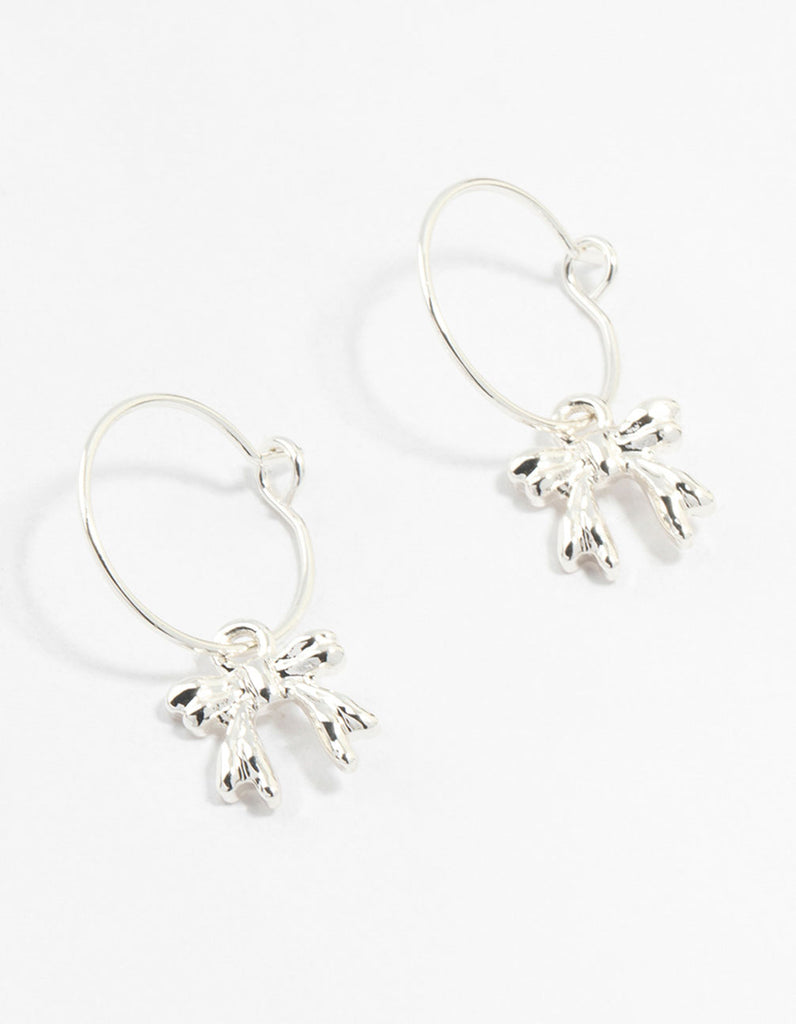 Silver Bow Hoop Earrings - Lovisa