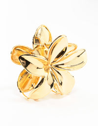 Gold Metal Hibiscus Flower Claw Clip - link has visual effect only