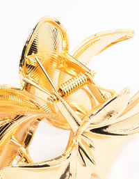 Gold Metal Hibiscus Flower Claw Clip - link has visual effect only