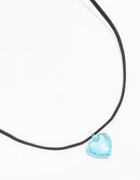 Mini Blue Beaded Glass Heart Necklace - link has visual effect only