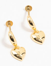 Gold Plated Surgical Steel Heart Drop Flatbacks 2-Pack - link has visual effect only