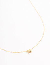 Gold Plated Sterling Silver Intial M Necklace - link has visual effect only