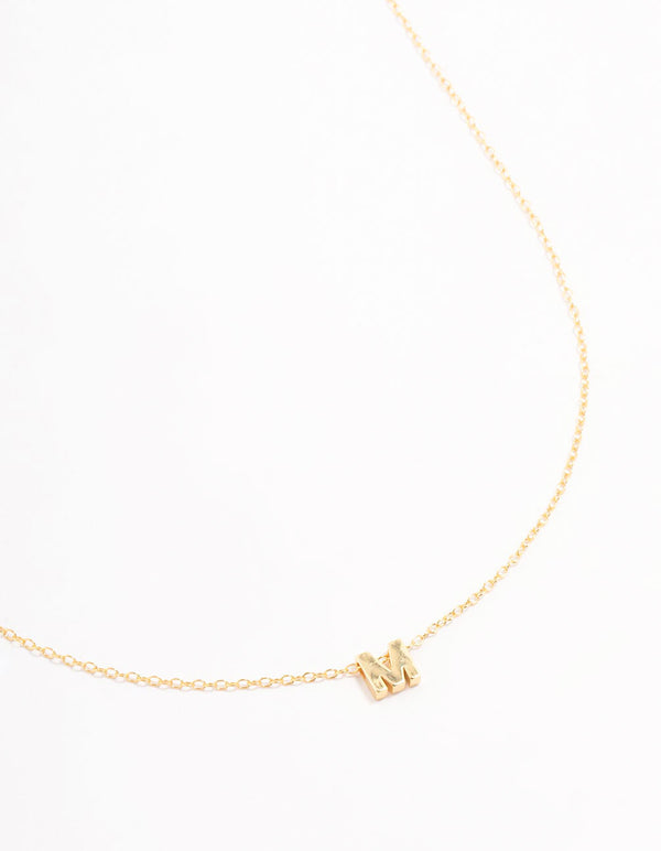 Gold Plated Sterling Silver Intial M Necklace