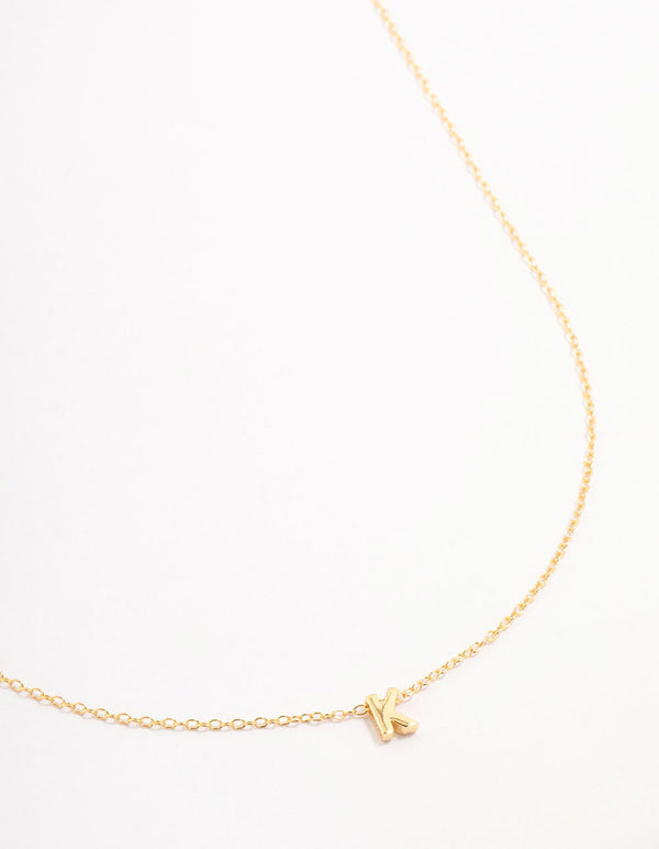 Gold Plated Sterling Silver Initial K Necklace