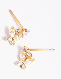 Gold Plated Surgical Steel Butterfly Stud Drop Earrings - link has visual effect only