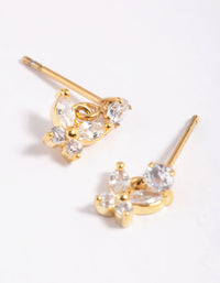 Gold Plated Surgical Steel Butterfly Stud Drop Earrings - link has visual effect only