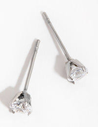 Titanium Round Cubic Zirconia Stud Earrings - link has visual effect only