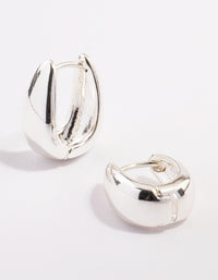 Silver Plated Bold Taper Hoop Earrings - link has visual effect only