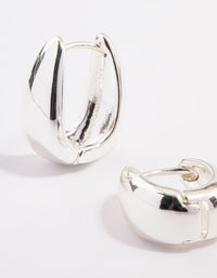 Silver Plated Bold Taper Hoop Earrings - link has visual effect only