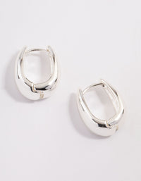 Silver Plated Bold Taper Hoop Earrings - link has visual effect only