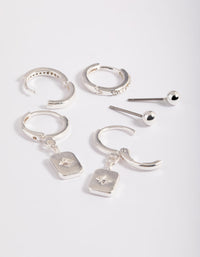 Silver Plated  Celestial Plate Earrings 6-Pack - link has visual effect only