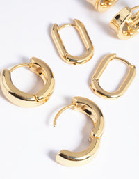 Gold Plated Basic Huggie Earrings 6-Pack - link has visual effect only