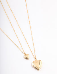 Gold Plated Hearts Necklaces 2-Pack - link has visual effect only