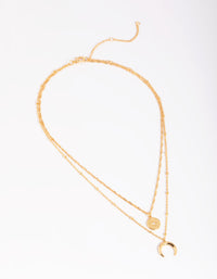 Gold Plated Celestial & Horn Layered Necklace - link has visual effect only