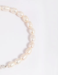 Silver Plated Pearl T & O Bracelet - link has visual effect only