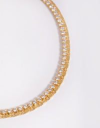 Gold Plated Cubic Zirconia Cupchain Tennis Anklet - link has visual effect only